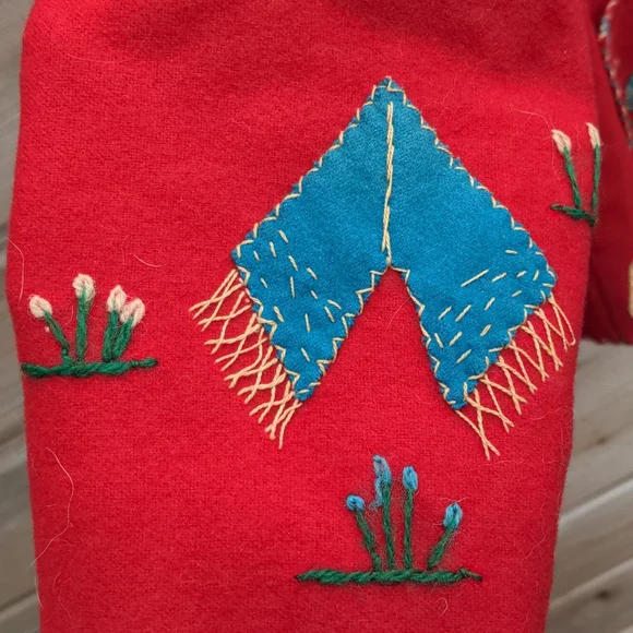 Handmade embroidered vintage wool blazer from Mexico. 40s/50s - Picture 7 of 10